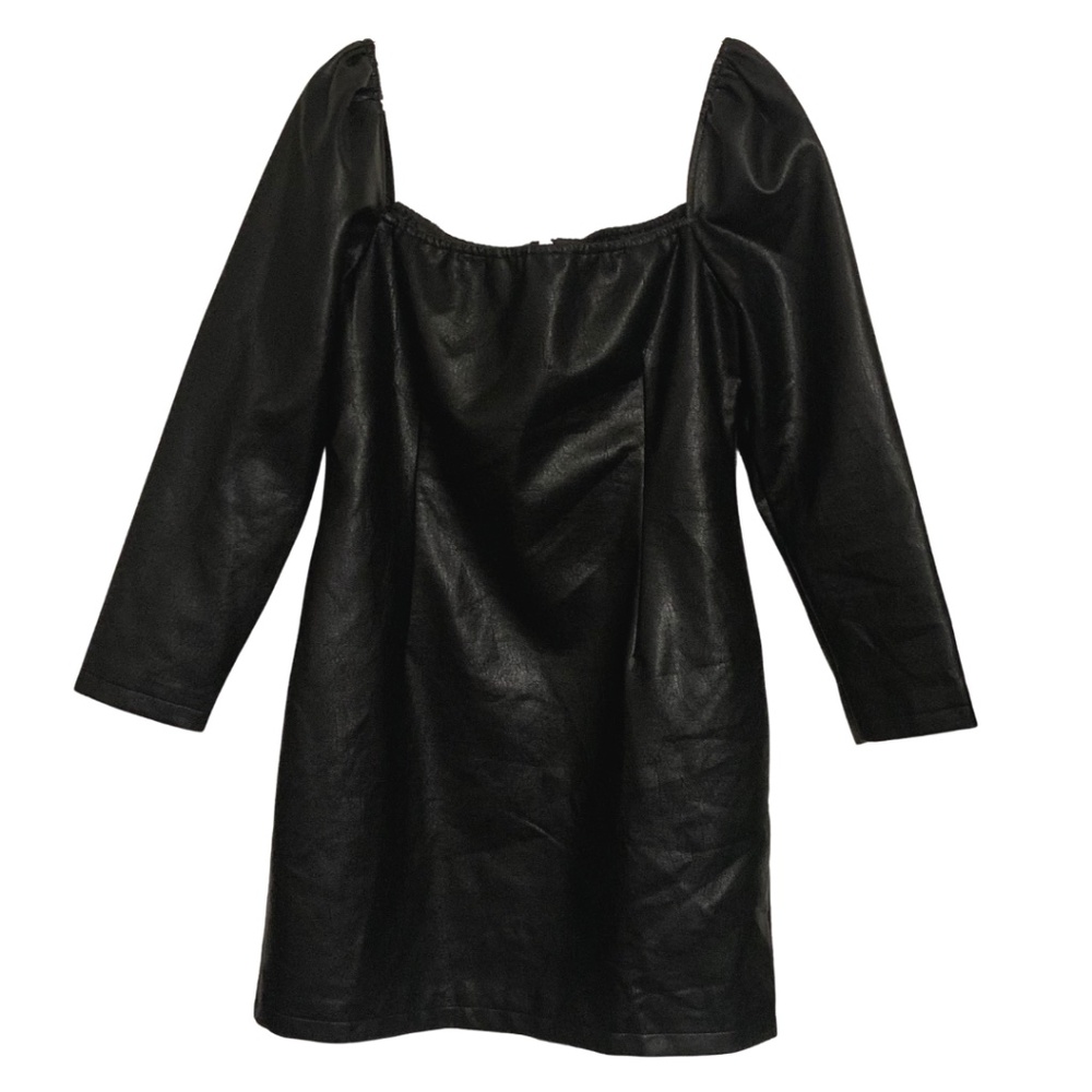 Nasty Gal | Black Faux Leather Long Sleeve Mini Dress NWT